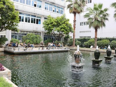 東莞潤東方環(huán)?？照{(diào)公司銷售部戶外休息區(qū)